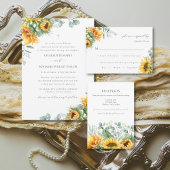 Invitation Charlotte Rustic Sunflowers Mariage chrétien