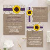 Cartons Réponse Collection de Mariages de tournesol rustique - vio