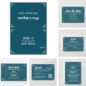 Carte de table de Mariage de script manuscrit Turq