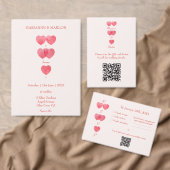 Carte de plan de table de mariage à coeurs roses (Personnalisez la collection de ce créateur indépendant. )