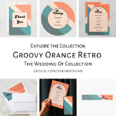Invitation Minimalist Retro Orange Pastel The Wedding Of