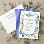 Blauwe Hortensia's Trouwdag Kaart (Personaliseer deze collectie van deze onafhankelijke maker. Test)