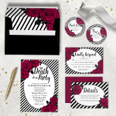 Invitation Élégant Rose Gothique Jusqu'à la mort Do Us Part M