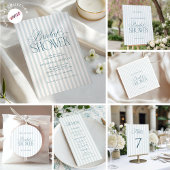 Carte De Remerciements Timeless Blue Stripes Bridal Shower