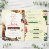 Carte de menu de mariage Rose Élégante (Personnalisez la collection de ce créateur indépendant.)