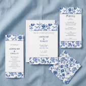 Serviette En Papier Floral bleu et blanc