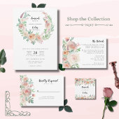 Invitation Romance intemporelle Floral Mariage de couronne