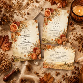 Invitation Mariage rustique d'automne intemporel