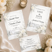 Cartons Réponse Mariage d'hiver intemporel