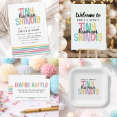 Sticker Rond Tiny Humain Shindig Cute Arc-En-Ciel Couleurs
