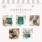 Étiquette Tis The Season Retro Green Christmas