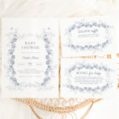 Sachets En Papier Toile de Jouy Baby shower Blue Chinoiserie