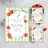 Invitation Baby shower de tomate aquarelle