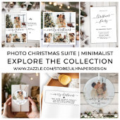 Elegant script familienaam Foto Vrolijk Kerstfeest Keramisch Ornament