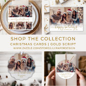 Ornement En Verre Elégant Gold White Family Photo Joyeux Noël