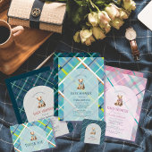 Serviette En Papier Baby shower garçon en peluche turquoise