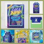 Invitation Jump Party Bounce Neon Trampoline Park