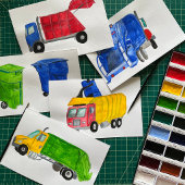 Gobelets En Papier Fête de Garbage Trucks Peints pour Garçons Poubell