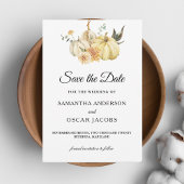 Save The Date Aquarelle tendance d'automne Citrouille et fleurs