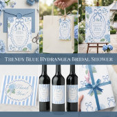 Papier Cadeau Hydrangea Bleu Tendance 
