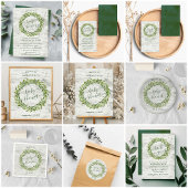 Invitation Baby shower verdoyant branché Laurel Wreath
