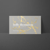 Carte De Visite Motif en marbre or tendance sur noir