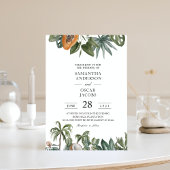 Invitation Aquarelle tropicale tendance Feuilles verts