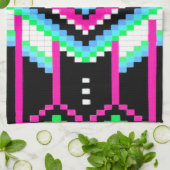 Collection Tribal Serviette de cuisine rose (Plié)