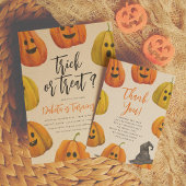 Poster Trick or Treat mignon Citrouille Anniversaire Affi
