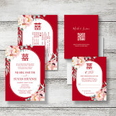 Autocollant de mariage rouge Double Happiness