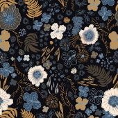 Papier Cadeau Modern Blue Gold White Stripe Christmas