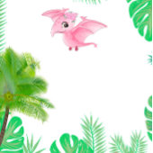 Pink Dinosaur Oiseau Tropical Girl Merci Cartes
