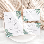 Serviette En Papier Monogramme Mariage de feuillage tropical