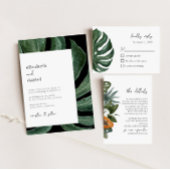 Cartons Réponse Tropical Monstera Leaf Minimal Wedding 