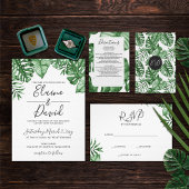 Invitation Nature tropicale rustique Mariage de verdure botan