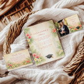 Faire-part Photo Tropical Hibiscus Floral Graduation