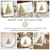 Tropisch strand Mele Kalikimaka kerstboom Ronde Sticker