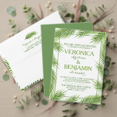 Carte Postale Faire-part Palm Feuilles Tropical Beach Mariage Enregistrer L (Personnalisez la collection de ce créateur indépendant. Test)