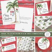 Papier Mousseline Tropical Palm Tree Beach Christmas