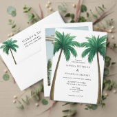 Tropical Palm Trees Minimal Beach Wedding QR Code RSVP Kaartje (Personaliseer deze collectie van deze onafhankelijke maker. Test)