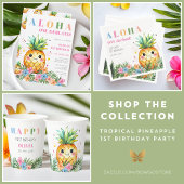 Invitation Aloha Onederland Été Ananas 1er Anniversaire Inv