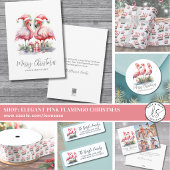 Papier Cadeau Flamant rose Noël