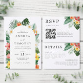 Cartons Réponse Aquarelle Mariage végétal tropical (Personnalisez la collection de ce créateur indépendant.)