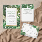 Carte Postale Faire-part feuilles tropicales or verdure botanique mariage (Personnalisez la collection de ce créateur indépendant. )