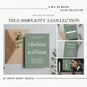 Invitation True Simplicité 2 Denim Blue Minimalist Mariage