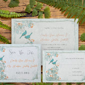 Invitation Informations Mariage damassé vintage 5x7