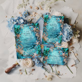 Invitation Turquoise Starfish Ocean Wedding