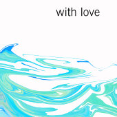 Blue & Green Wave  Wedding Invitation