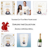 Cat in Tuxedo New Year's Eve Party Invitation