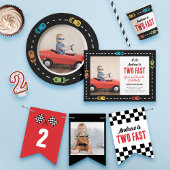 Assiettes En Carton Voiture de course deux garçons rapides Plaques de